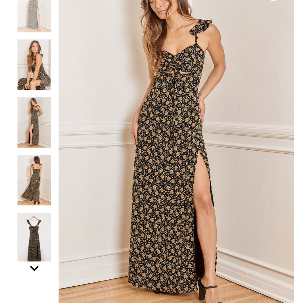 Lulu's - The Way to Love, black floral maxi dress